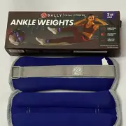 Ankle Weights 2 LB Bally Total Fitness Pair Color Blueberry Adjustable Closures