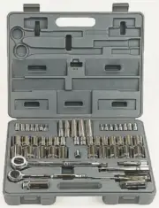 RS Pro 55 Pieces Square Drive Socket Set 1/2 in 1/4 in 3/8 in Sq. - 229-7290