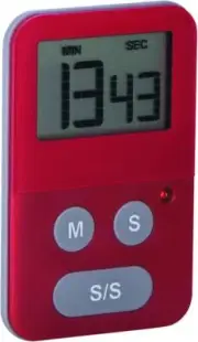 Digital Kitchen Timer with Flashing Light, Red