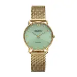 【PAUL HEWITT】德國原廠 SAILOR 33MM 金框 綠面 米蘭帶 光動能 女錶 手錶(PH-W-0512)