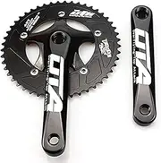 Single Speed Crankset 48T 60T 170mm Crankarms 130 BCD Litepro Folding Bike Crankset with Protective Cover for Single Speed Bike, Track Road Bicycle, Fixed Gear, Fixie, Dahon (Square Taper,Black)
