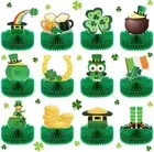 12 Pieces St. Patrick's Day Honeycomb Centerpieces Saint Paddy's Day Green 3D Ta