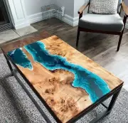 72x48 New Custom Order Blue Epoxy Dining coffee Table Tops walnut table Home Dec