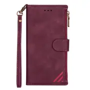 PU Leather Zipper Wallet Case for Huawei P40 Lite Flip Phone Cover
