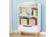 Keezi Kids Bookshelf 3 Tiers Storage Children Bookcase Toys Organiser Drawer