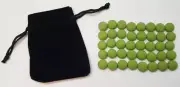 Set of 40 MATTE GREEN Pente Glass Stone Game Playing Piece part replacement NEW