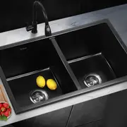 Welba Kitchen Sink 77x45cm Granite Stone Kitchen Sinks in Black