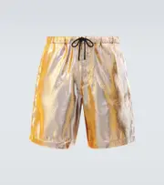 [Dries Van Noten] Dries Van Noten Metallic shorts UK 34 gold