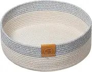 Cat Scratch Bed, Dog Nest Bed, Lightweight Cozy Cotton Rope Material Pet Sleeping Bag, Stylish Woven Scratching Basket for Small, Medium, and Large Pets, Yellow, White