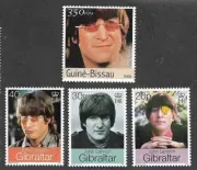 JOHN LENNON BEATLES MUSIC POP ROCK SPECIAL STAMPS MNH GIBRALTAR GUINEE MNH