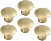 SWOOMEY 6pcs Vintage Round Drawer Knobs Gold Cabinet Handles with Screws Decorative Pulls for Dresser Wardrobe and Kitchen Cabinets Durable and Stylish Hardware for Home Interiors