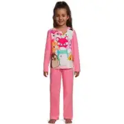 NEW SQUISHMALLOWS FLANNEL PINK PAJAMAS 2-PC SET GIRLS SIZE 10/12 OR 14/16 NWT
