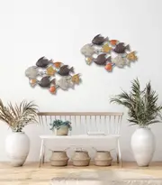 Fish School Metal Wall Decoration for Home or Office