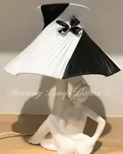 PLASTIC RIBBON BLACK/WHITE LAMPSHADE for BARSONY BALLERINA/TAMBOURINE LADY LAMP