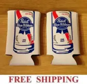 PABST BLUE RIBBON 2 PBR POUNDER 16oz BEER CAN COOLERS KOOZIE COOLIE HUGGIE NEW