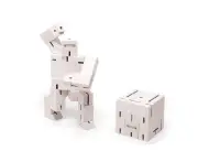 Cubebot Small | Wooden Robot Puzzle - Ninja White