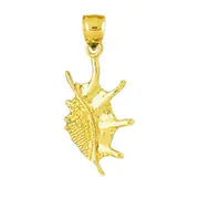 14K Gold Conch Gastropod Mollusk Shell Charm