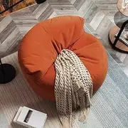 Bean Bag Chair Bean Bag Cover Chenille Single Lazy Sofa Cover Bean Bag Pouf Chair for Bedroom Living Room Garden, No Filler Kids Adults (Color : Orange, Size : Empty Cover)