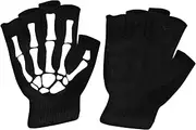 [Generic] Halloween Skeleton Gloves,Children Halloweenn Cycling Skeleton Mittens | Warm Skull Mittens for Running, Exercising, Hiking, Outdoor