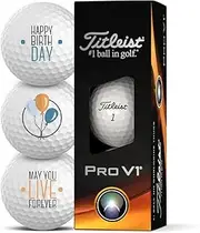[Titleist] Golf Balls Pack of 3 Happy Birthday Golf Gifts for Golfers Gift Idea (Pro V1)