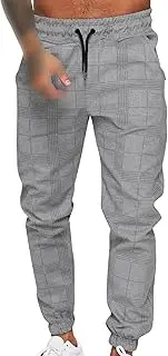 [Generic] Men's Slim Joggers Plaid Pants Sport Training Tapered Sweatpants Lightweight Jogging Gym Workout Pant