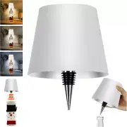 Wireless Bottle Lamp Shade,Rechargeable LED Portable Cordless Table Lamp, 3 Col