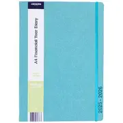 J.Burrows A4 Week to View PU FY25/26 Diary Teal