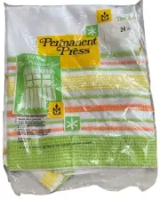NOS Vtg 3 P Kitchen Curtain Set Tier Valance White Orange Green Yellow 70s Retro