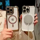 Heavy Duty Plating Shockproof MagSafe Case for iPhone 16 15 14 13 12 11 Pro Max