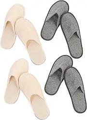 [WRITWAA] Portable Non Slip Travel Slippers for Business Trips Household Hotel Use Design Grey Jute Lightweight Footwear