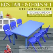 Large Kids Toddler Children Activity Table & 6 8 Same Colour Chairs 120x60cm L