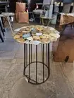 Natural Agate Live Edge Coffee Table, Agate Corner Table, Living Room Decor