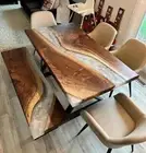 White Epoxy Table, Dining, Sofa, Center Table Top Live Edge Walnut Table Decors