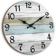 Wall Clock 12 Inch Bathroom Clock, Rustic Wall Clocks Battery Operated, Silent