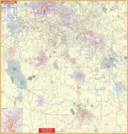 Clayton, Fayette & Spalding Co, GA Wall Map