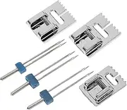 LIFKOME 2mm-4mm Twin Needles Set Multi-Function Double Head Sewing Machine Needles for Finishing Heavy Duty Hand Sewing Embroidery Household Machines