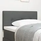 LED Headboard Button Tufted Dark Grey 100 cm Fabric vidaXL