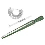 Ring Sizer Measure Tool Set White Wide Finger Gauge Mandrel EU41-76 Silver Tone