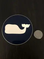 New Vineyard Vines Dark Blue Dot Whale Sticker Hydroflask Yeti Car Decal