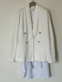 在飛比找Yahoo!奇摩拍賣優惠-Brunello Cucinelli 白色雙排扣西裝西服外套