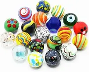 VEALIZUU 20 PCS Glass Marbles for Kids, Marble Games and Marble Run Accessories for Boys and Girls, Beautiful Marbles Bulk for Home Decoration