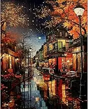 PRASIO Paint by Numbers Kit for Adults Beginner, Landscape Adult Paint by Numbers on Canvas, DIY Acrylic Watercolor Oil Paint by Number for Adults for Home Decor Gift 16x20 Inch