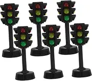 TOBBOMEY 6pcs Traffic Light Safety Signal Model for Early Education Bright Traffic Signals for Roleplaying Practical Learning