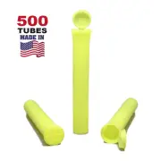500 Lemon 116mm Pop Top Tubes - Airtight Smell Proof Containers
