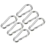 Carbon Steel Spring Snap Hook, Keychain Clip Plane Type Snap,4mm/0.16inch ,6pcs