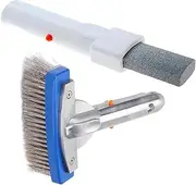 Pool Pumice Stone and urable 5.5" Swimming Pool Cleaner Brush Best for Tackling Stubborn Stains, Suitable for Concrete & Gunite Pools.(1 Pumice Stone1 Stainless Steel Brush)