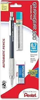 Pentel Drafting Kit with Graph Gear 500 Automatic Drafting Pencil, 0.7mm, Blue Barrel, Lead and Mini Eraser (PG527LEBP)