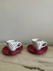 Espresso cup and Heart Shaped Saucer set