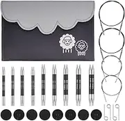 KnitPro Karbonz Deluxe Interchangeable Needle Set 4"(10cm) | 9 US Sizes (2.5 to 10)