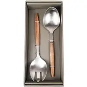 Stainless Steel and Acacia Wood Salad Server Set - 2 Piece